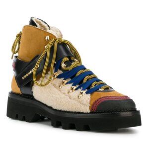 DSQUARED2 Italian Suede Shearling Lug Sole Boots SZ 12